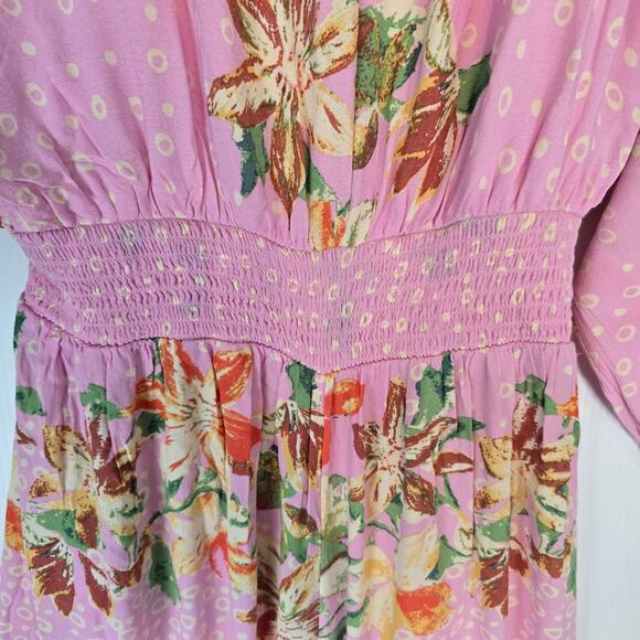 Free People x REVOLVE Paradise Jumpsuit Sugar Magnolia Combo Pink Floral L NEW - Picture 12 of 15